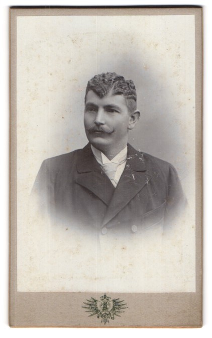Photograph Eduard Bertel, Salzburg, gentleman with curls and moustache