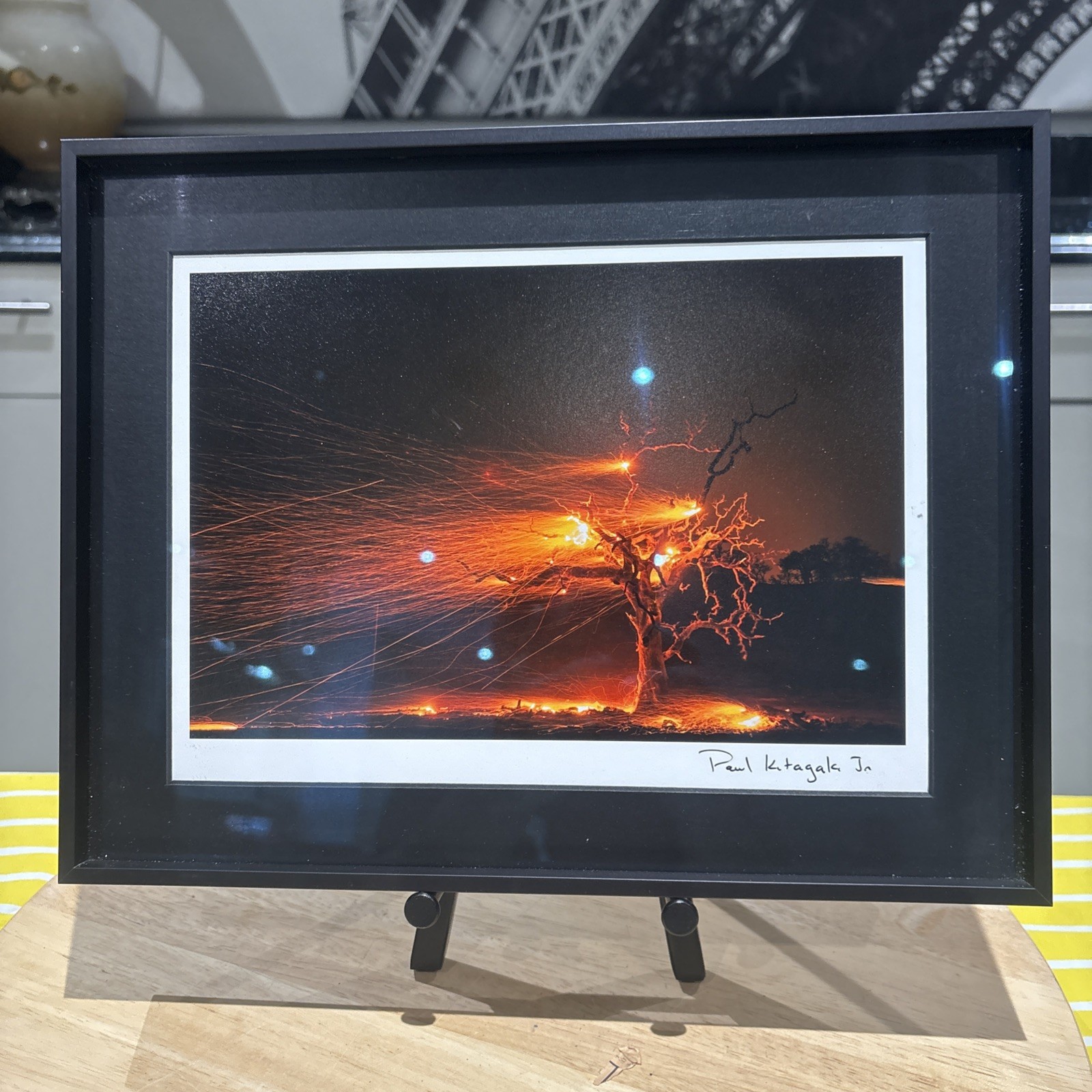 Photograph Print Titled Burning Tree” Signed By Paul Kitagak Jr. F-10”x12.75”