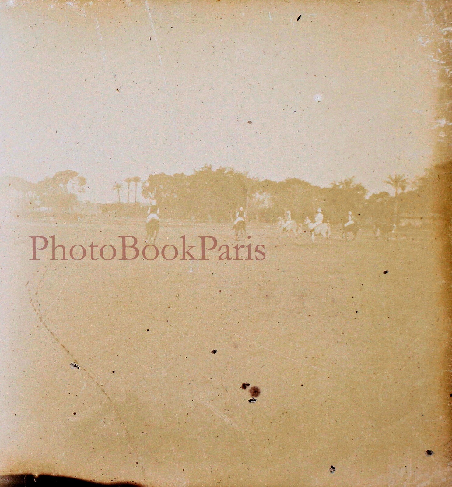 Vintage Glass Photo Plate Course de Chevaux c1920 V28L25n9 Tirage Original