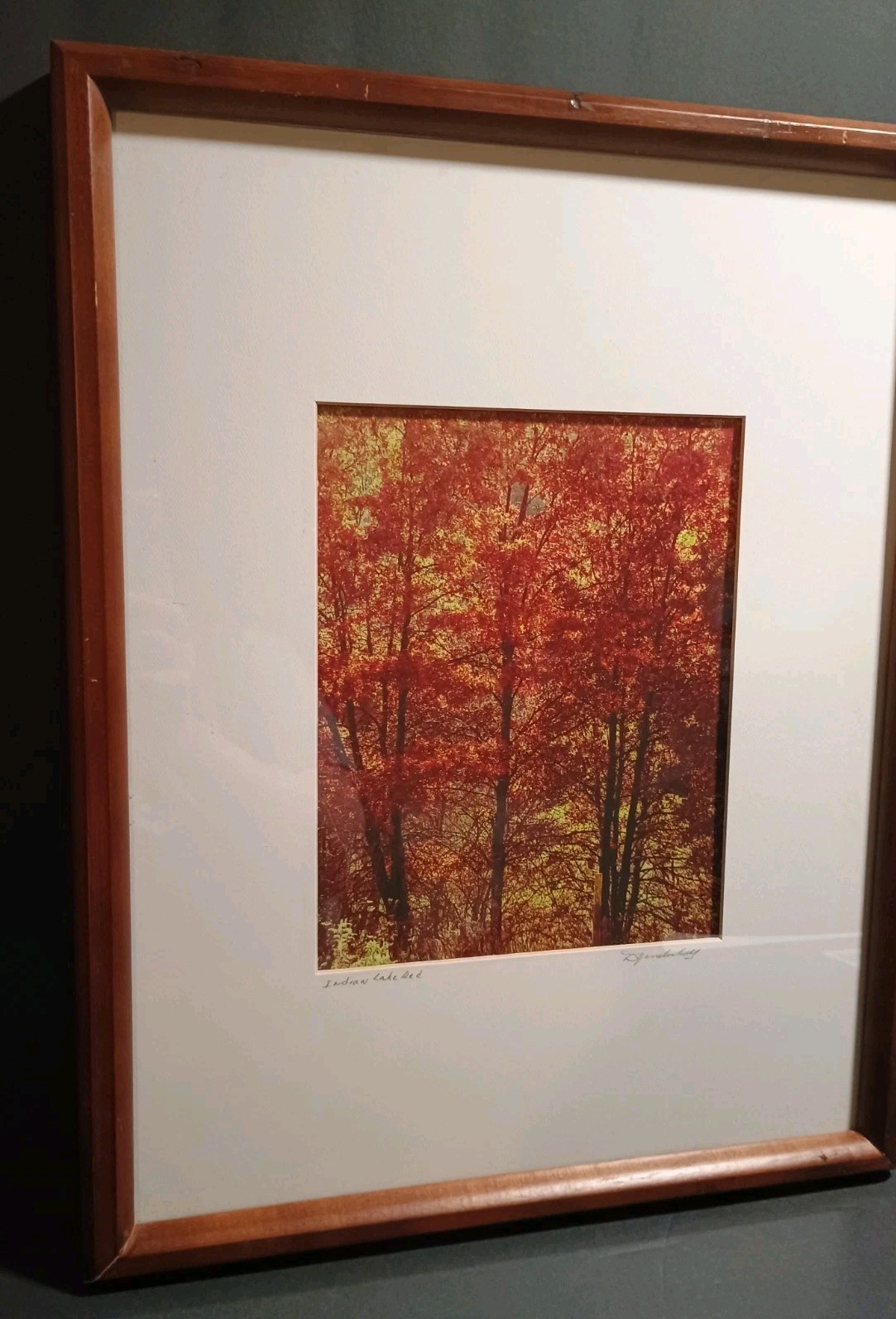 “Indian Red Lake” Signed Photography 15.5 X 19.5″ Framed & Matted 8 x 10