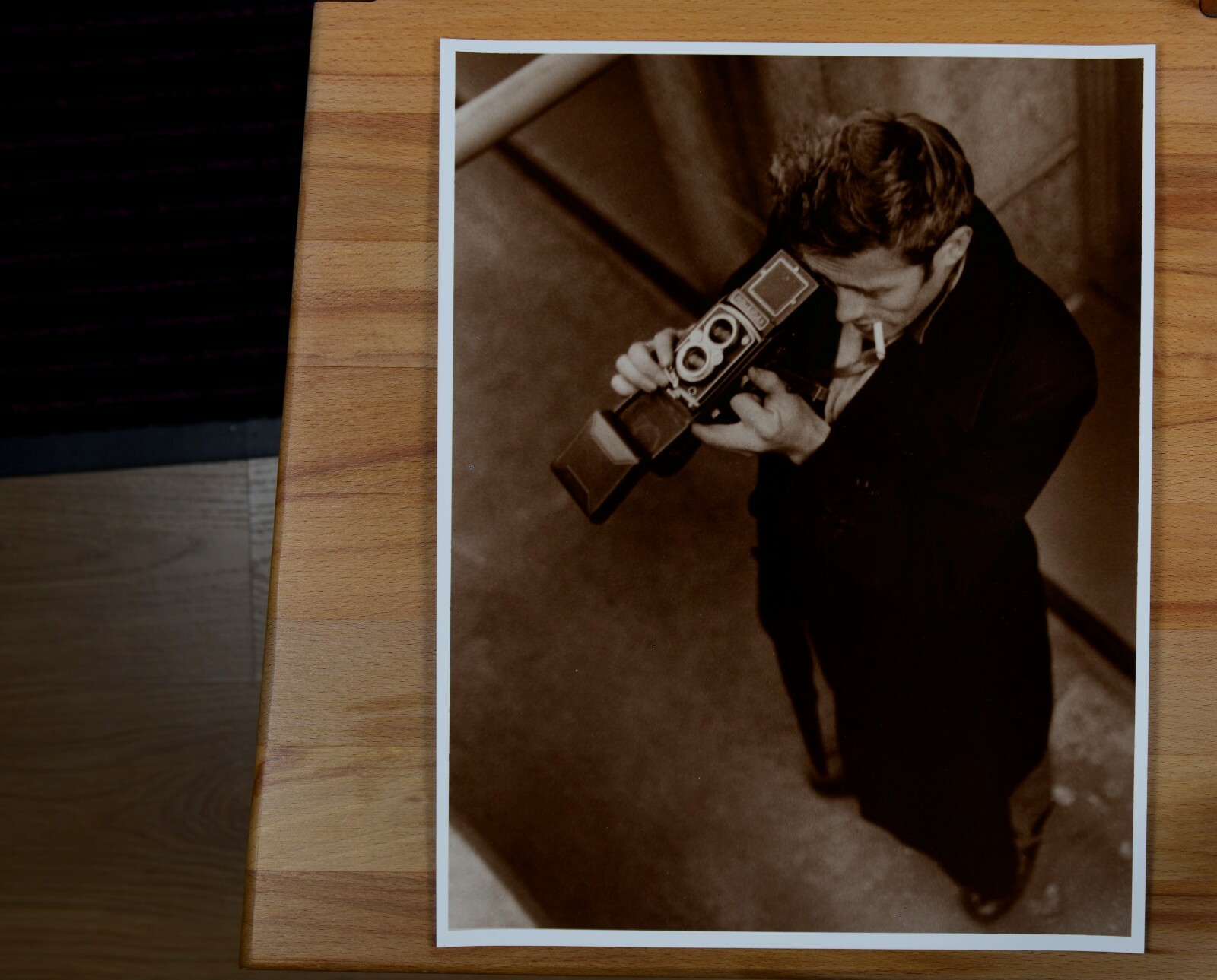 ROY SCHATT (1909–2002)James Dean with his Rolleiflex camera, New York 1954
