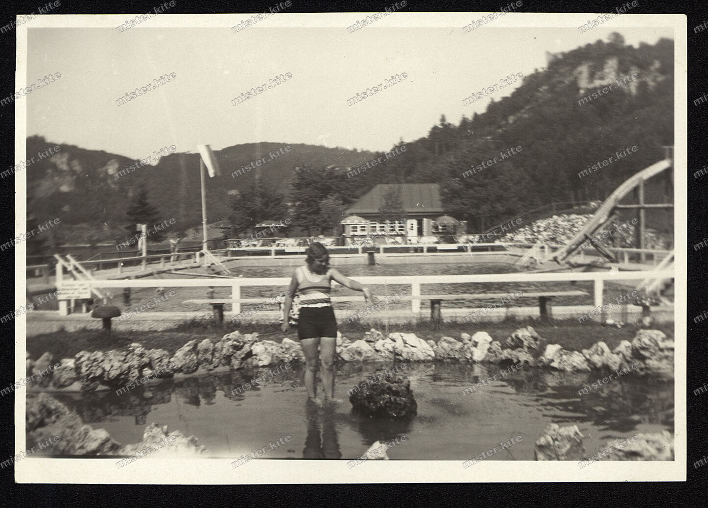 Photo-Wiesenttal-Streitberg-spas-outdoor pool-Upper Franconia-woman-June 1932-78