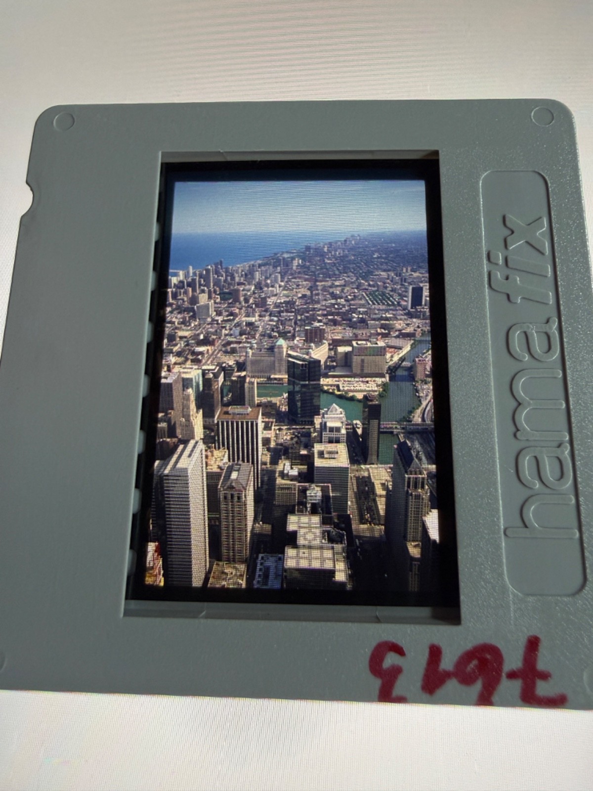 Slide 35mm Slide Skyline of Chicago Illinois. Skydeck Sears Tower River 18