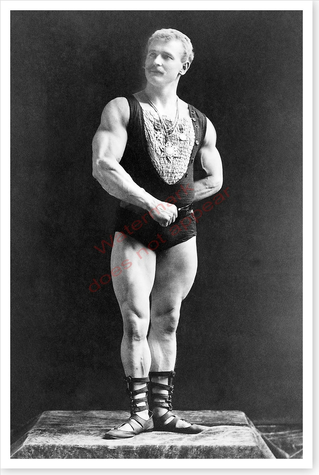 Strong Man Bodybuilder Eugene Sandow Silver Halide Photo