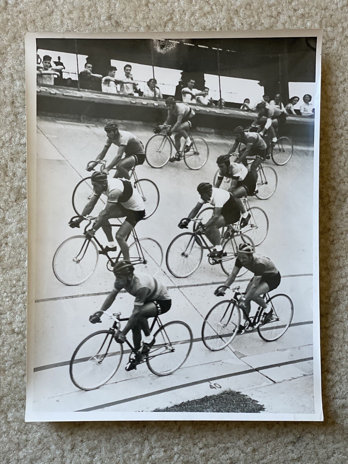 Vintage Velodrome Track Racers Photograph 1940 France