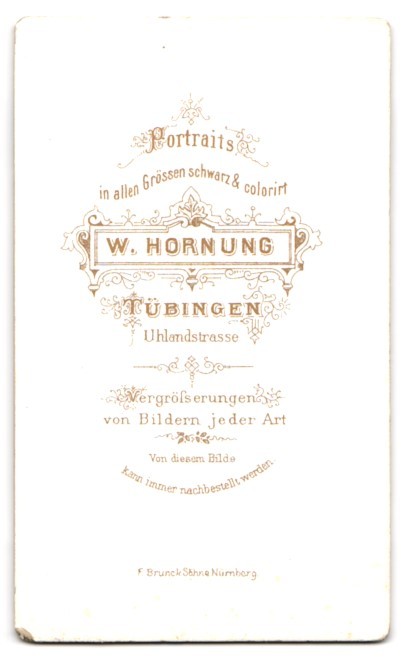 Photograph W. Hornung, Tübingen, Uhlandstraße, portrait of a young man