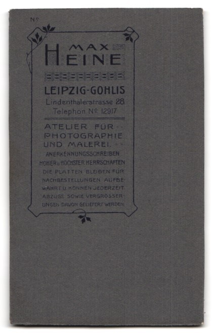 Photography studio Max Heine, Leipzig-Gohlis, Lindenthalerstr. 28, Soldier in Un