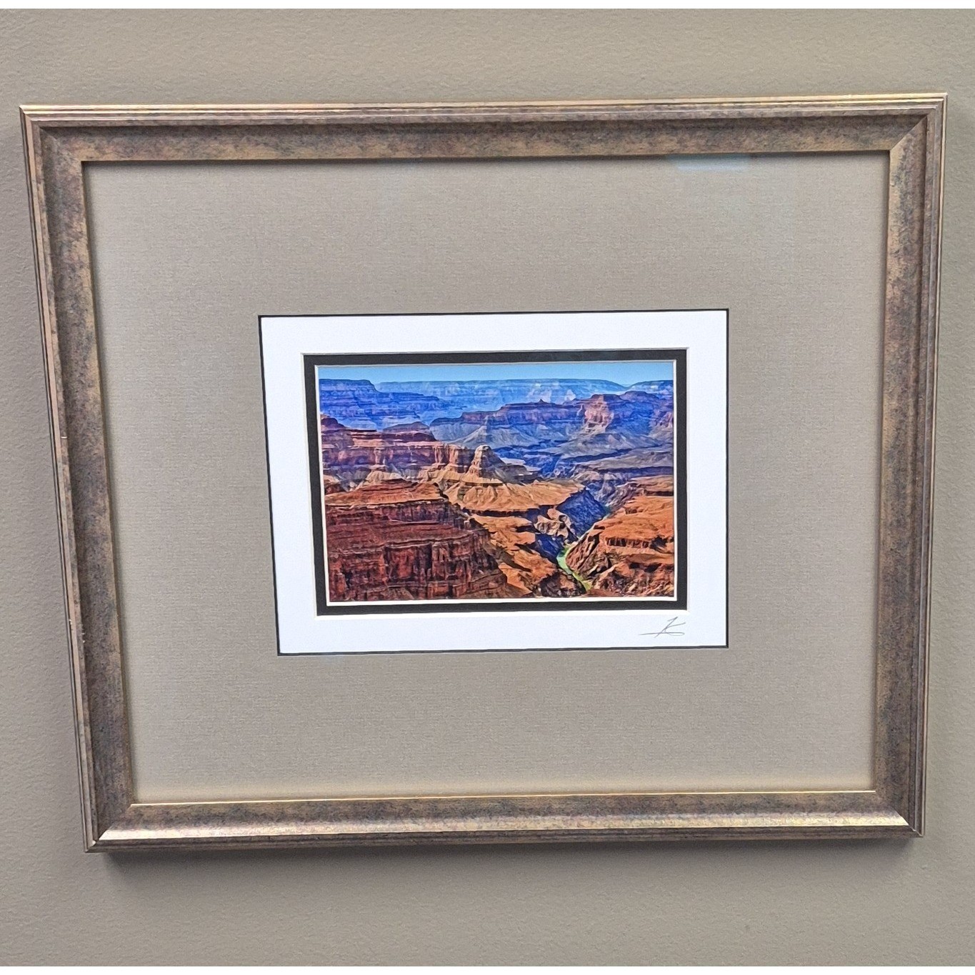 Grand Canyon Framed Signed Print 14×16 Matted Southwest Wall Art Decor