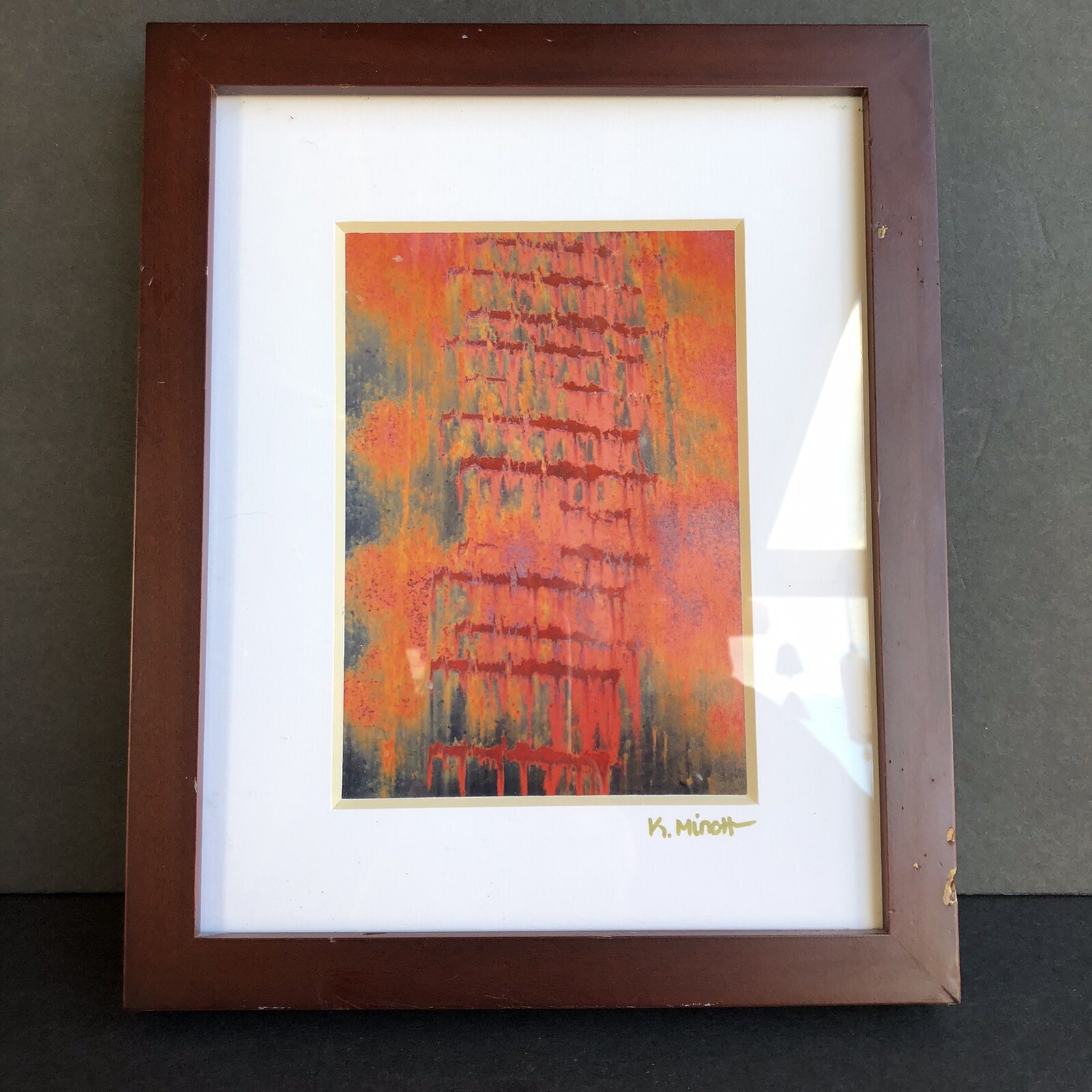 Katherine Minott Fine Abstract Photography Art “Wall Poem” Framed & Artist Signe