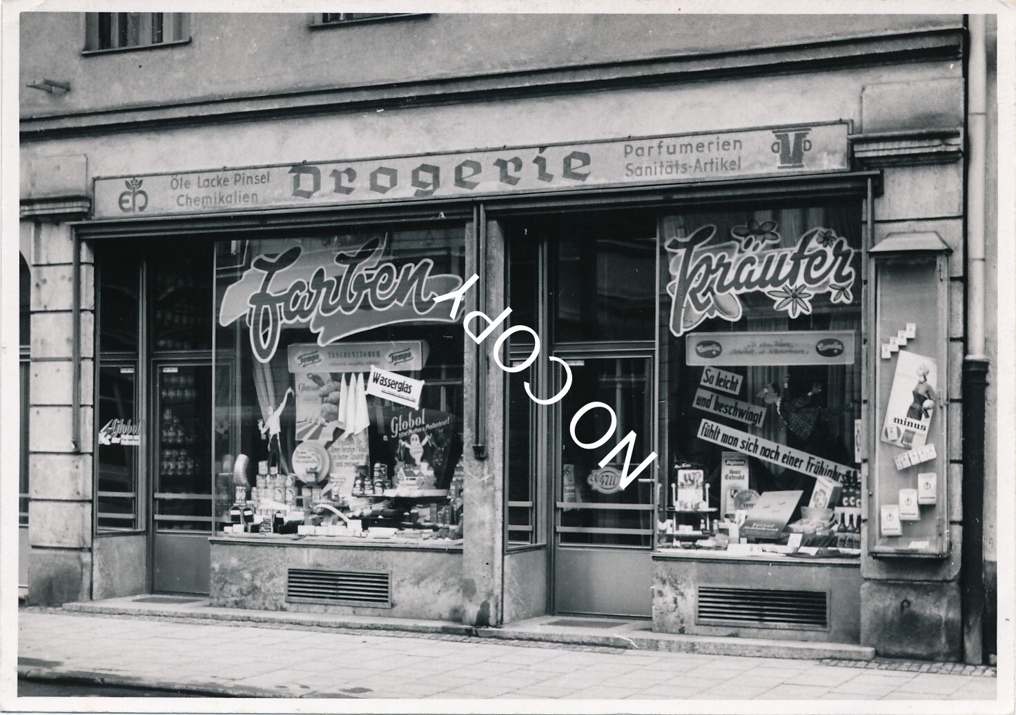 Photo Munich drugstore shop Aunt Emma shop advertisement circa 1955 x53