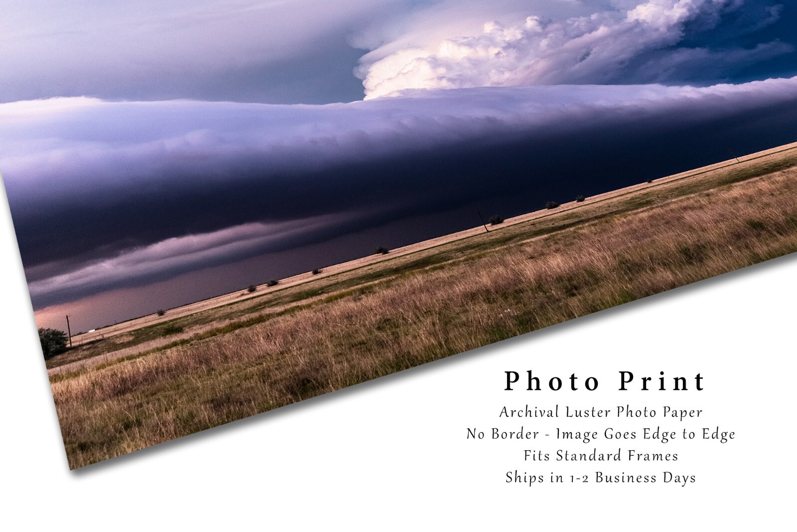 Supercell Thunderstorm Spanning Sky in Texas Photo Print (Unframed)