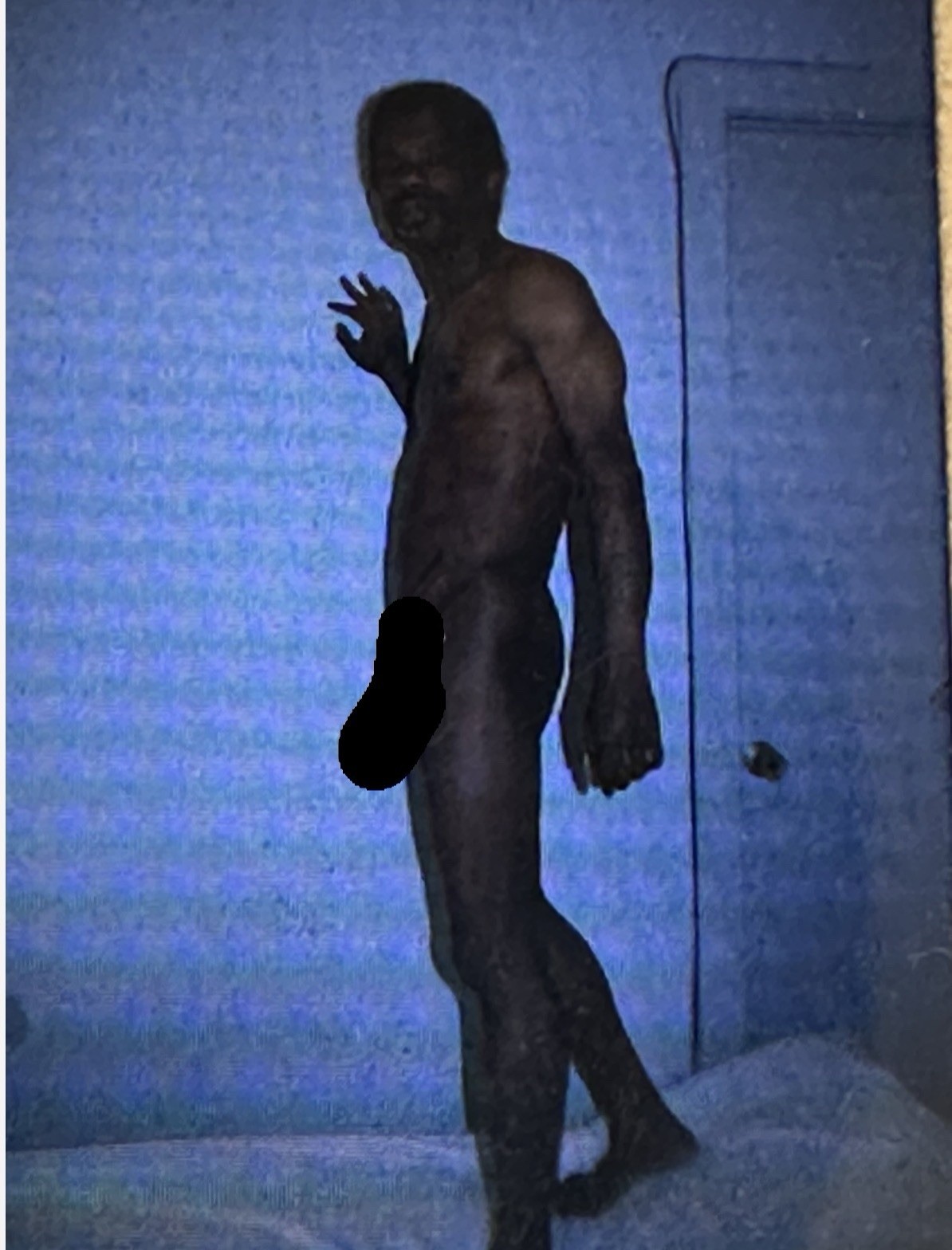 Vintage Standing Male Black Nude Subject Slide Photo