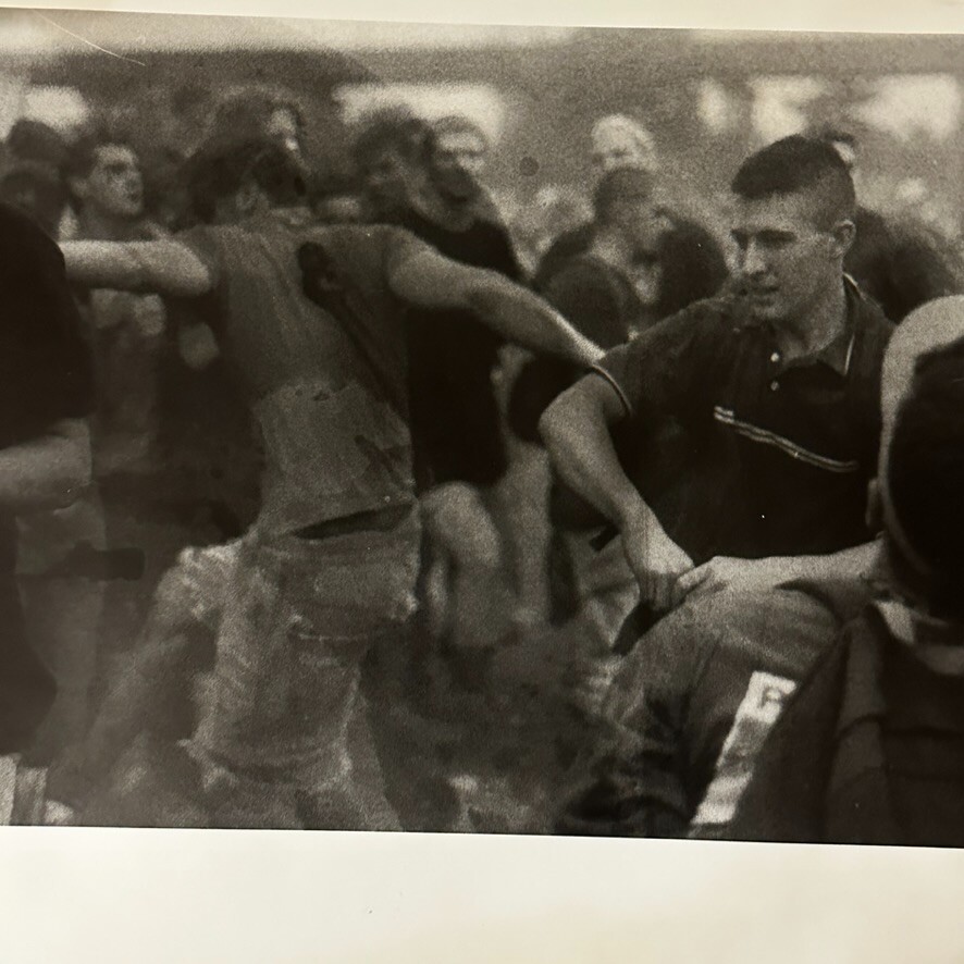 Photograph Silver Gelatin Print Janine Gordon Signed 20×24″ B/W Mosh Pit