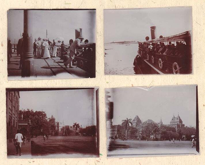 BRITISH INDIA PHOTOGRAPHS / Four Tourist Images of Bombay Mumbai 1906