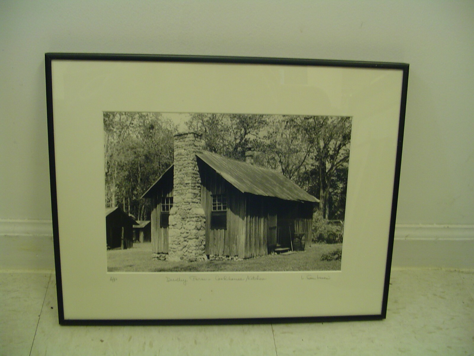ART PHOTOGRAPHY Farm Cookhouse/Kitchen B&W by L. Santucci Wood Frames 13x16in