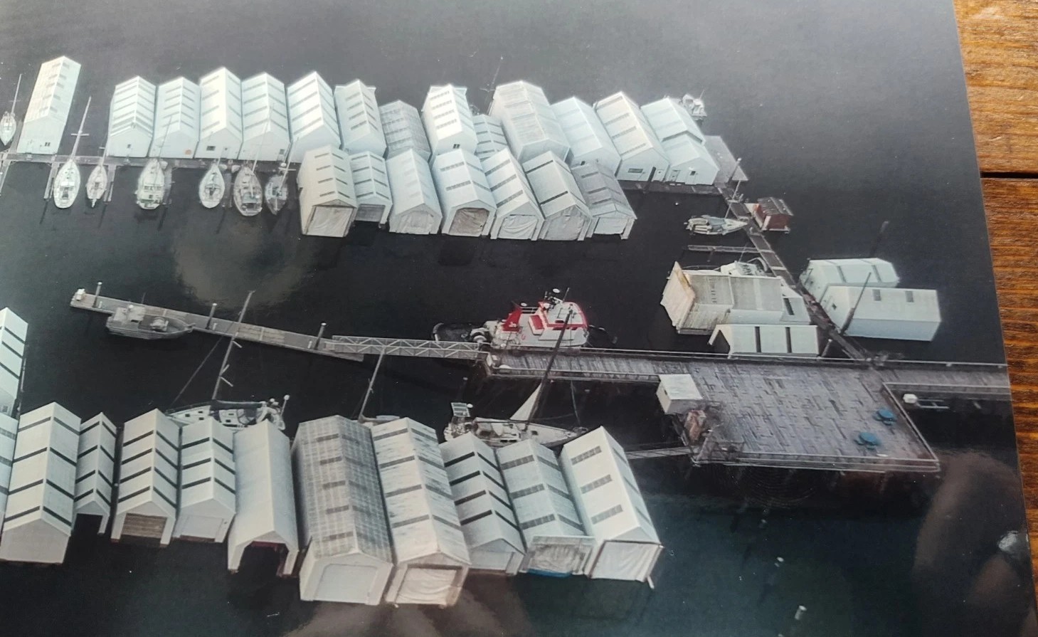 Foggy Marina/Print #1/Metallic Ink Print/Aerial View
