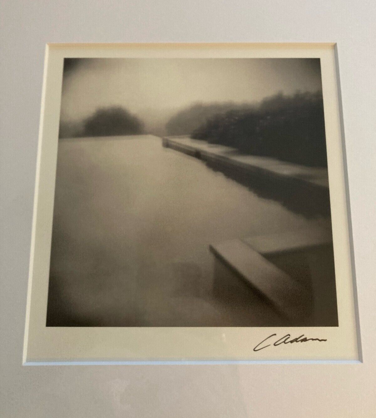 3 High Quality Decorative Photos in Frames – Lake/Path/Boat Signed C. Adams