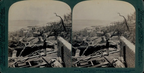 Stereo Cabinet Photo Saint Pierre Martinique, Destruction After… – 10522544