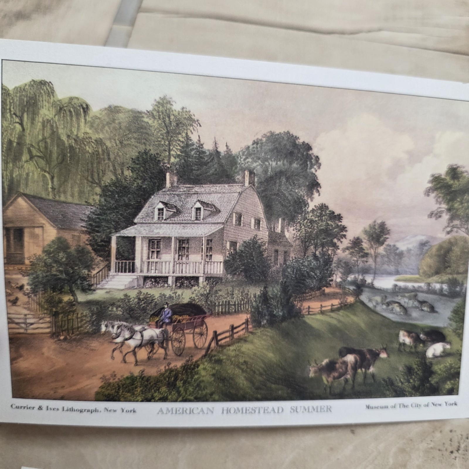 Lithograph. NOS. Currier & Ives. Four Seasons. Set Of Four Prints. American.