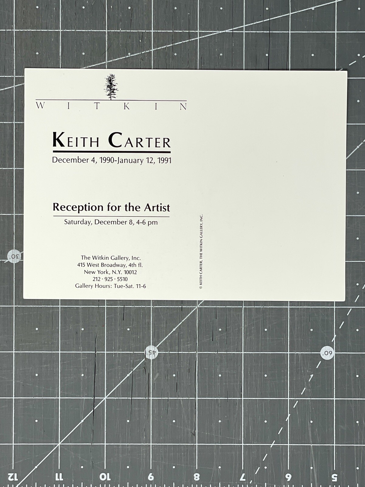 Keith Carter (b. 1948) Art Show Announcement Card 1991 NYC Photography