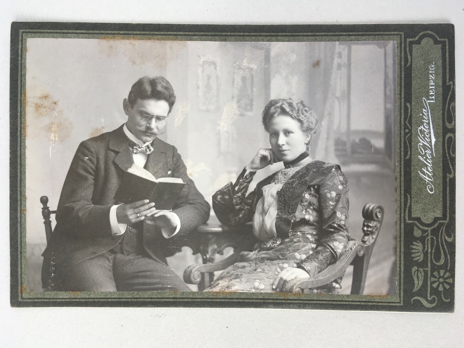 Plattenkamera Foto Original Alte Foto um 1900 16,5 x10,5 cm ein Paar
