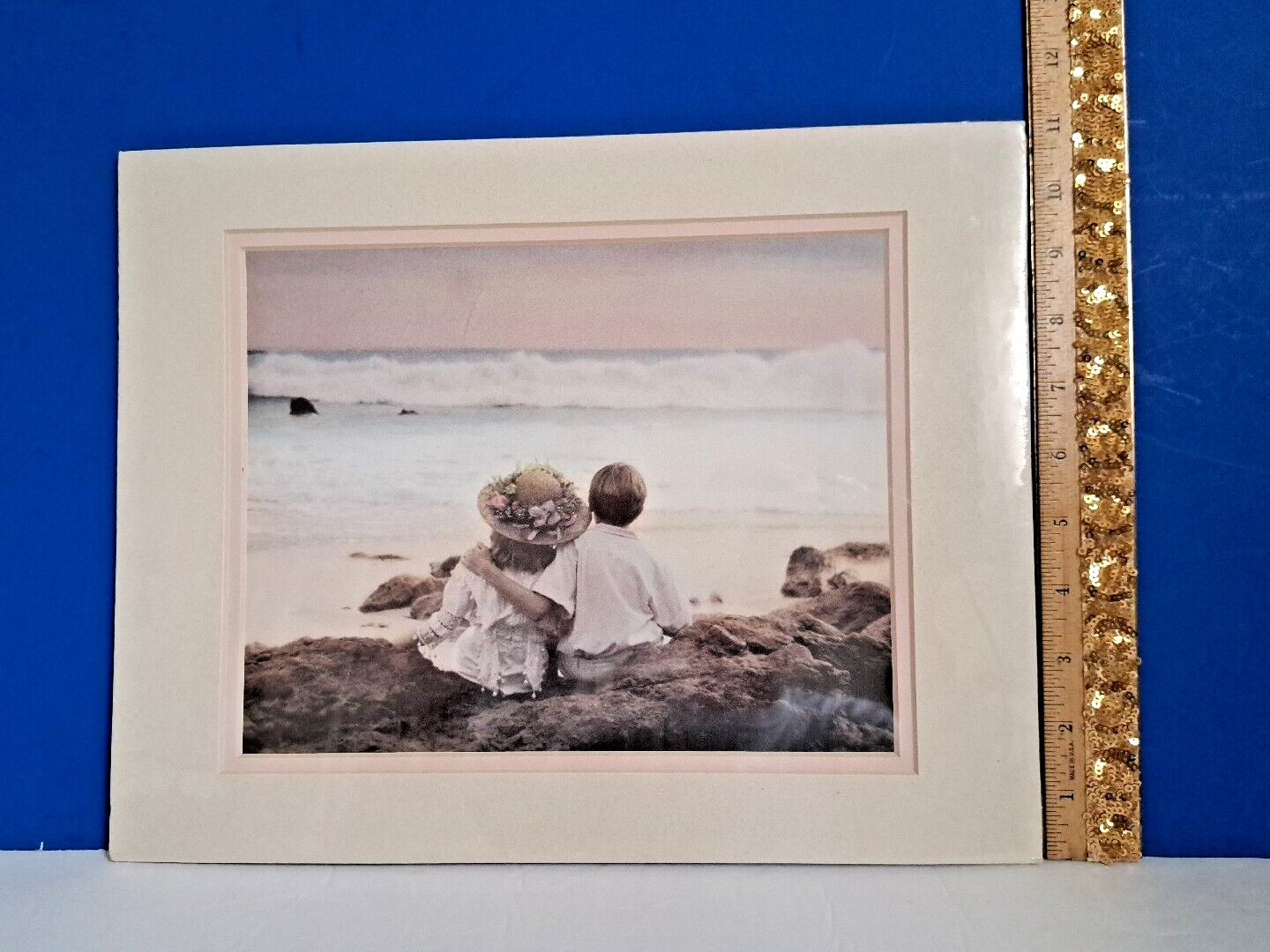 Kathleen Francour “Seaside Romance” 11×14 Matted Art 1992 Lithograph In Plastic