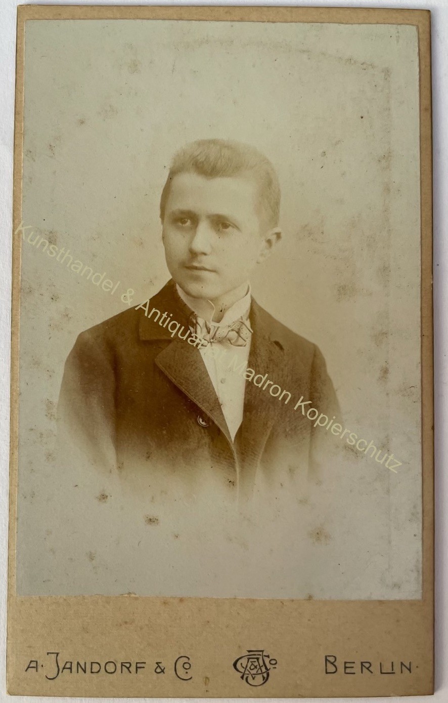 orig. CDV photo photograph man gentleman picture old fashion around 1890 Berlin Jandorf