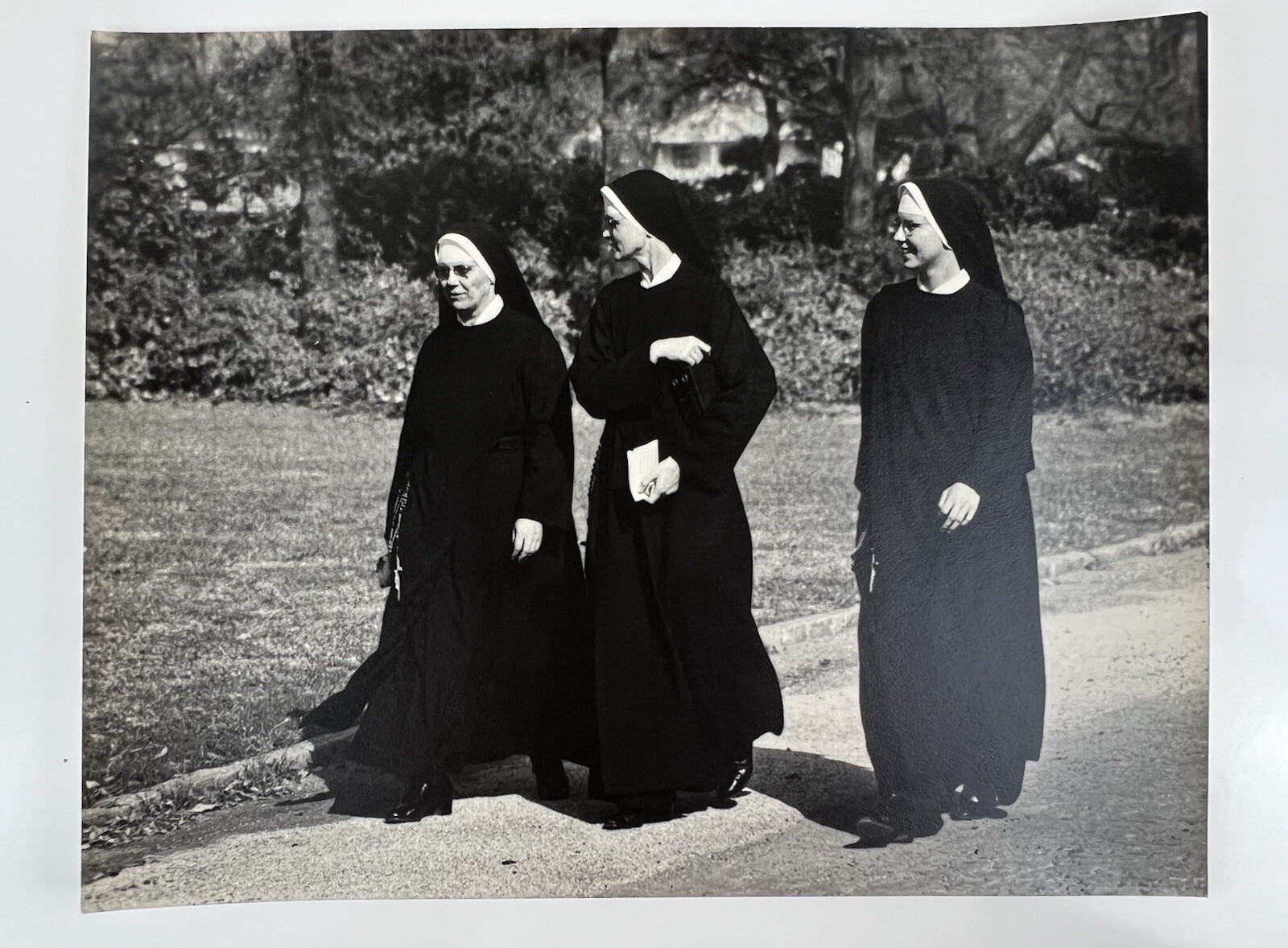 Vintage Large Black & White Photograph Photography Print Religious Sisters Nuns