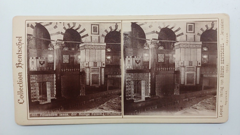 S331/ Stereo Photo Jerusalem Dome of the Rock Palestine Collection Hentschel 1908