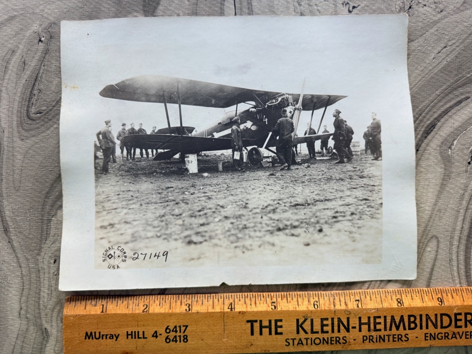 SIGNAL CORPS PHOTO GERMAN PLANE SHOT DOWN Black and White Photo 6 1/2″ X 8 1/2″
