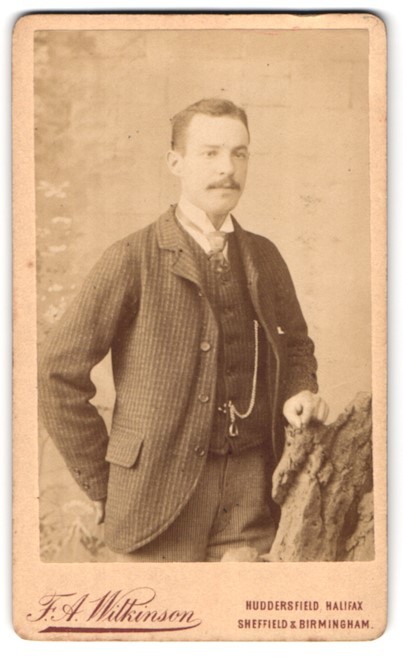 Photograph F.A. Wilkinson, Halifax, 20 Fitz William Street, Gentleman in Checkered A