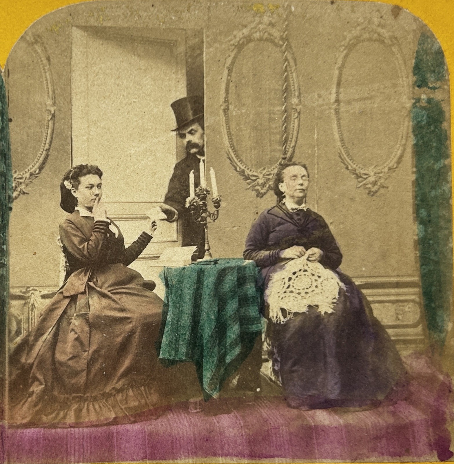 Genre Scene The Ticket Colored c1865 Stereo Vintage Album §fn2