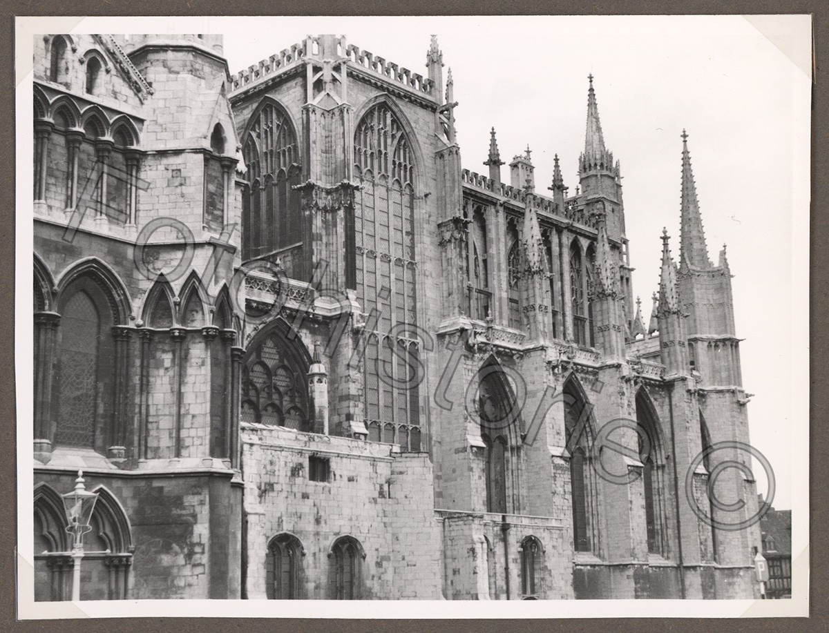 Photo England York Minster Cathedral Facade Gothic 1959