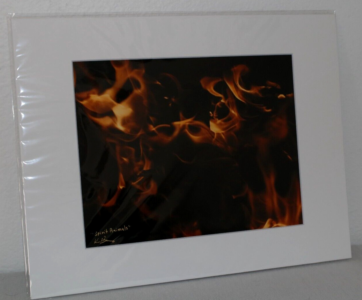 Dancing Fire Flames Photo 8″ x 10″ in 11″ x 14″ White Matte Signed by Kim Barry