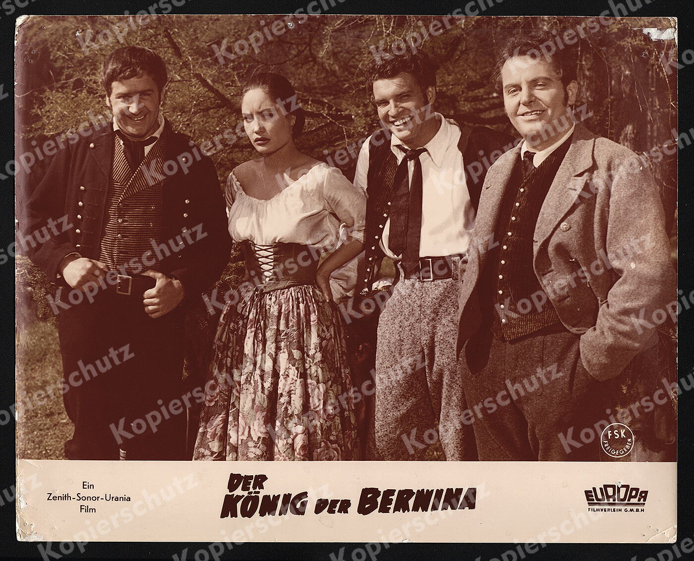 orig Farbfoto Der König der Bernina Alfred Böhm Ellen Schwiers Pontresina 1957