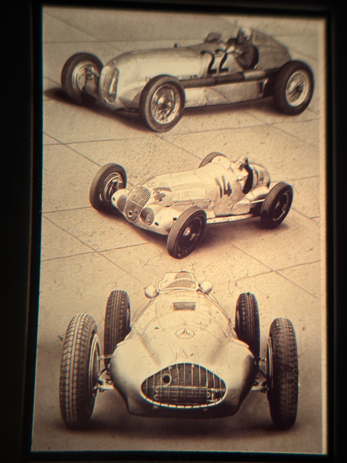 36x24mm Photo Slide Positive – Race Car 1930s Mercedes W25 Silver Arrow