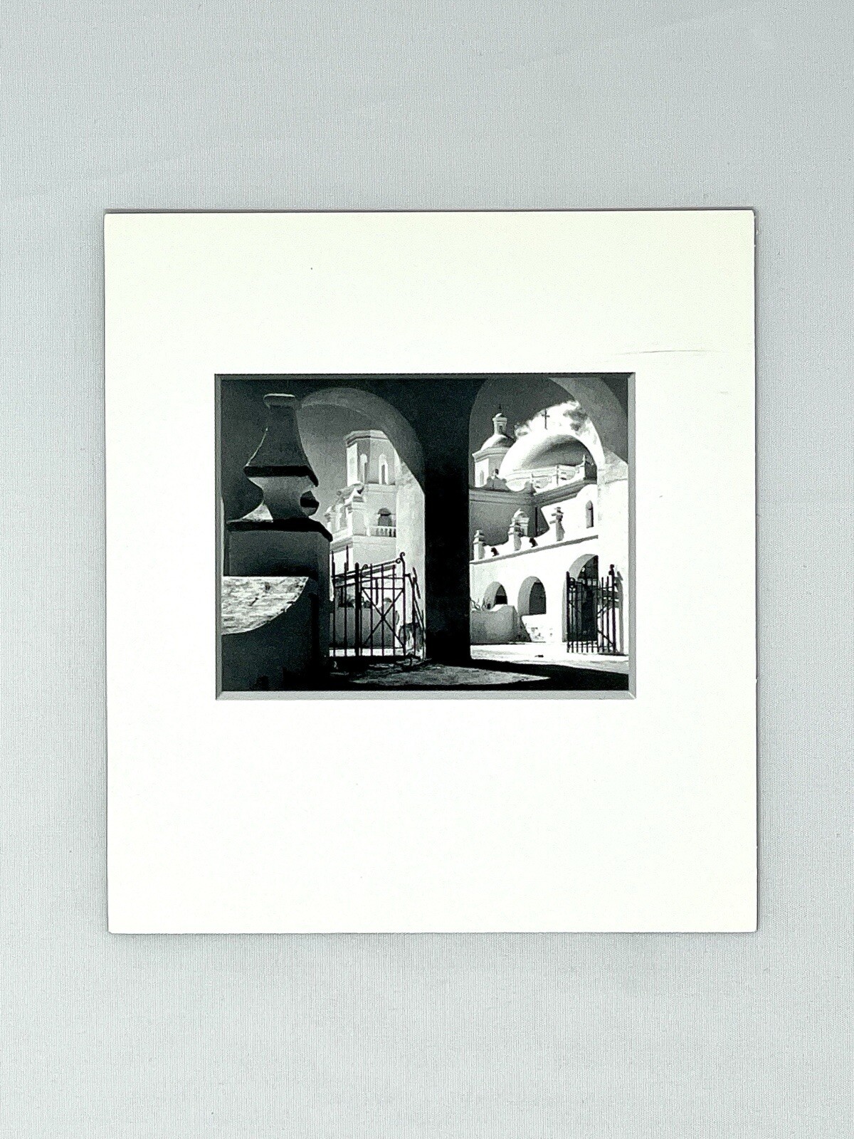 Ansel Adams – Arches N. Court, Mission San Xavier del Bac – Announcement Card