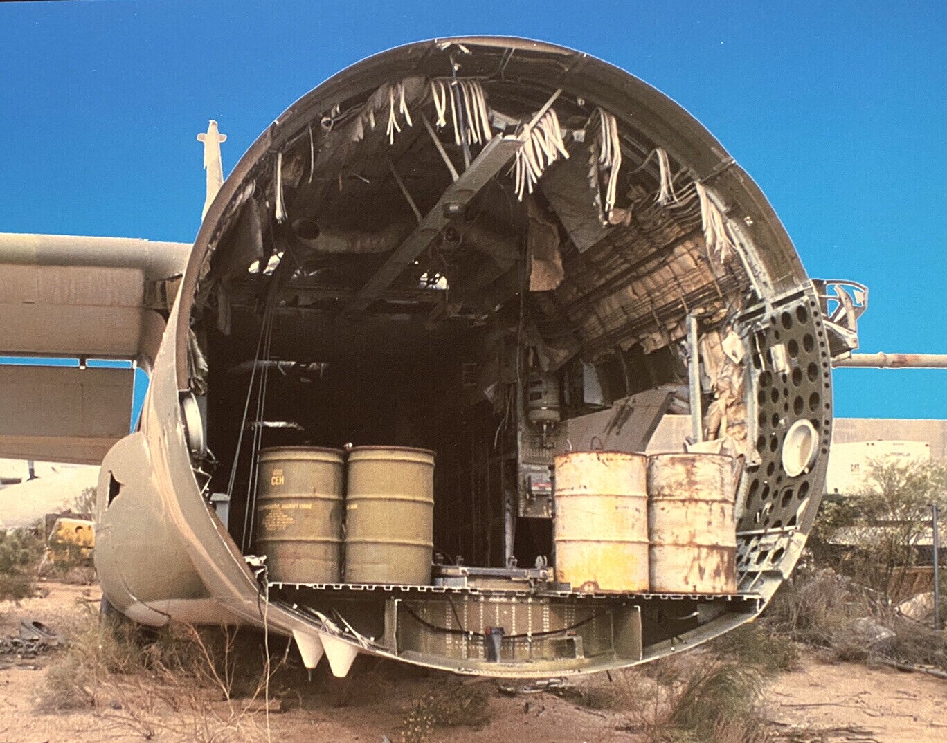 VINTAGE AIRCRAFT AIRPLANE SALVAGE SCRAPYARD SURREAL COLOR LANDSCAPE PHOTOGRAPH
