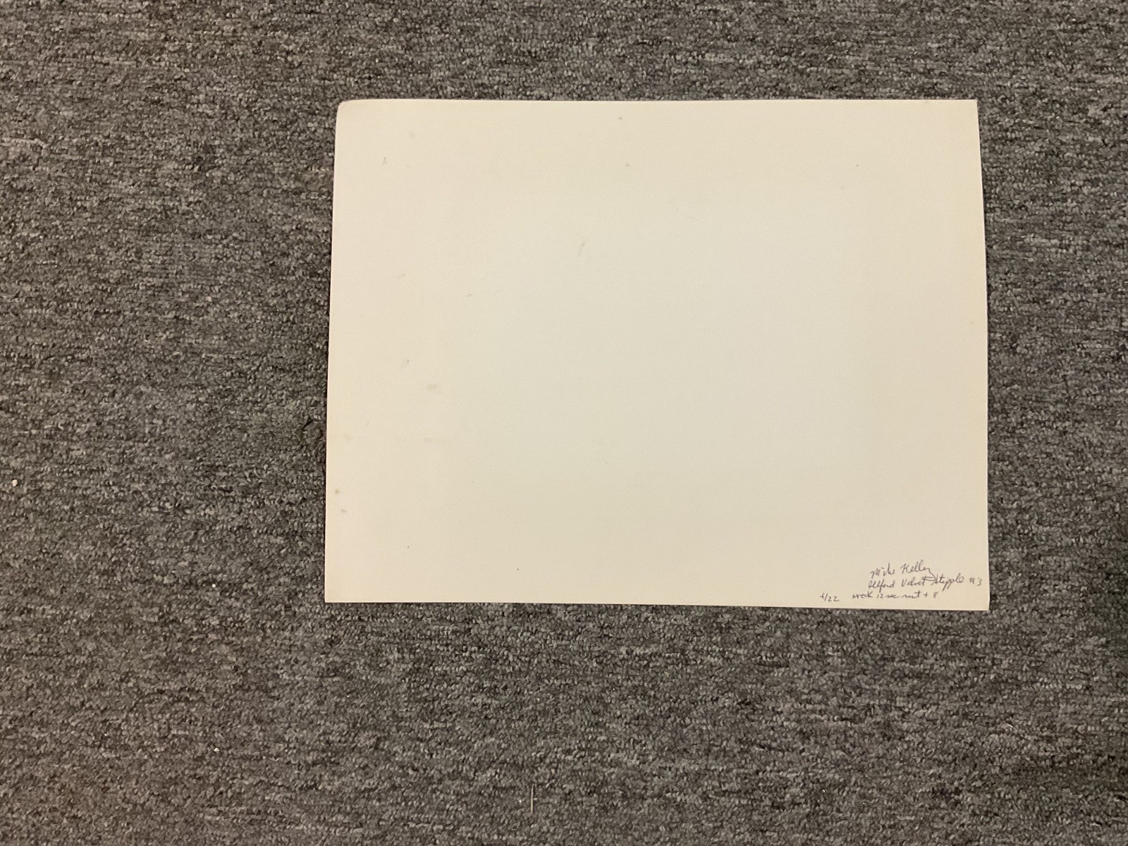 Original Photography Black And White Signed on back by Mike Kelly