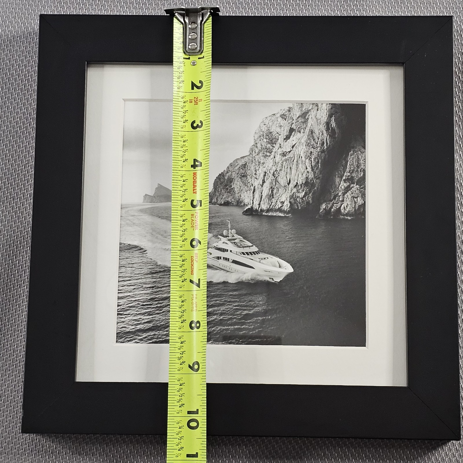 Framed B&W Photo Print Private Yacht Luxury Real Estate Office 10.2″×10.2″ READ⬇