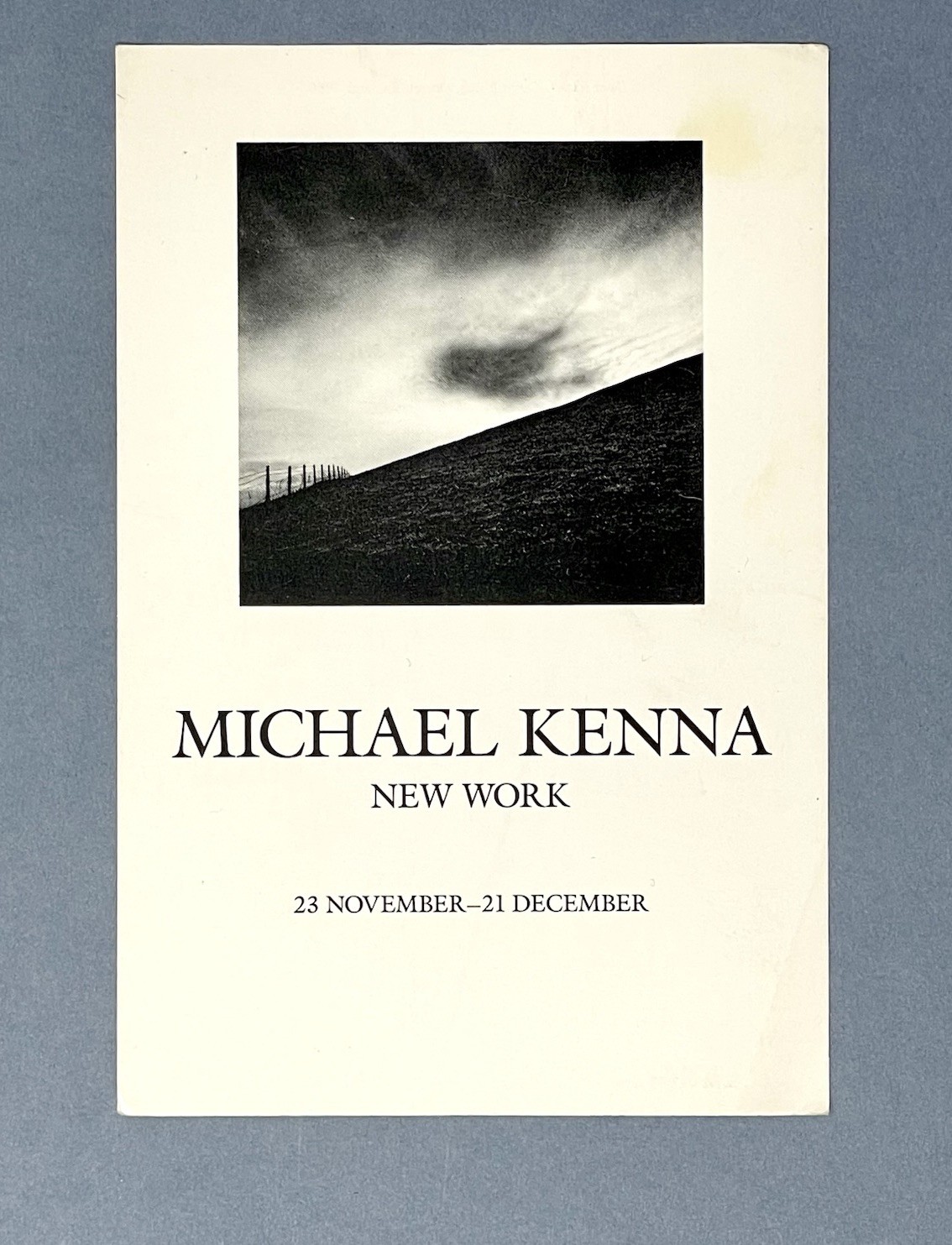 Michael Kenna (b. 1953) Art Announcement Card 1990 Van Eck Gallery NY