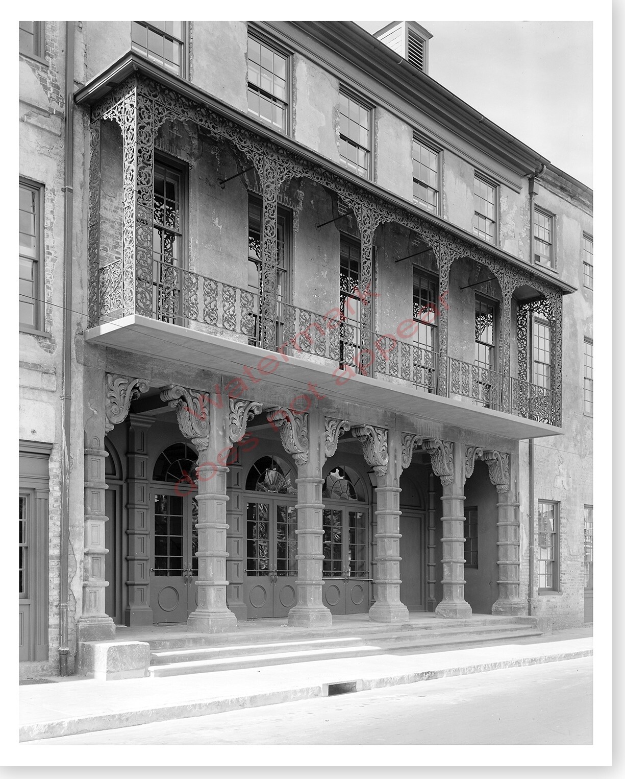 Dock Street Theatre Planters Hotel 1930’s Charleston SC Silver Halide Photo