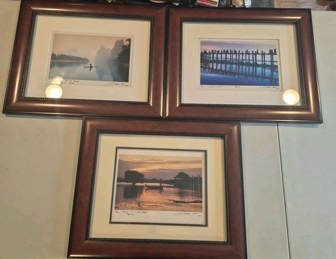 Lot Of 3 Signed Michael Chen Photographs See Description For Titles Framed EUC