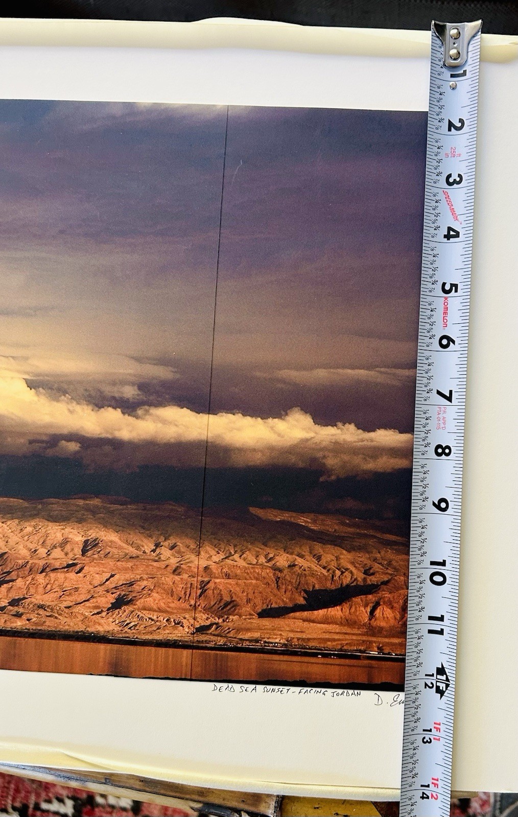 Triptych 3 Panel Photograph Dead Sea Sunset Facing Jordan Signed D Emerson 2006