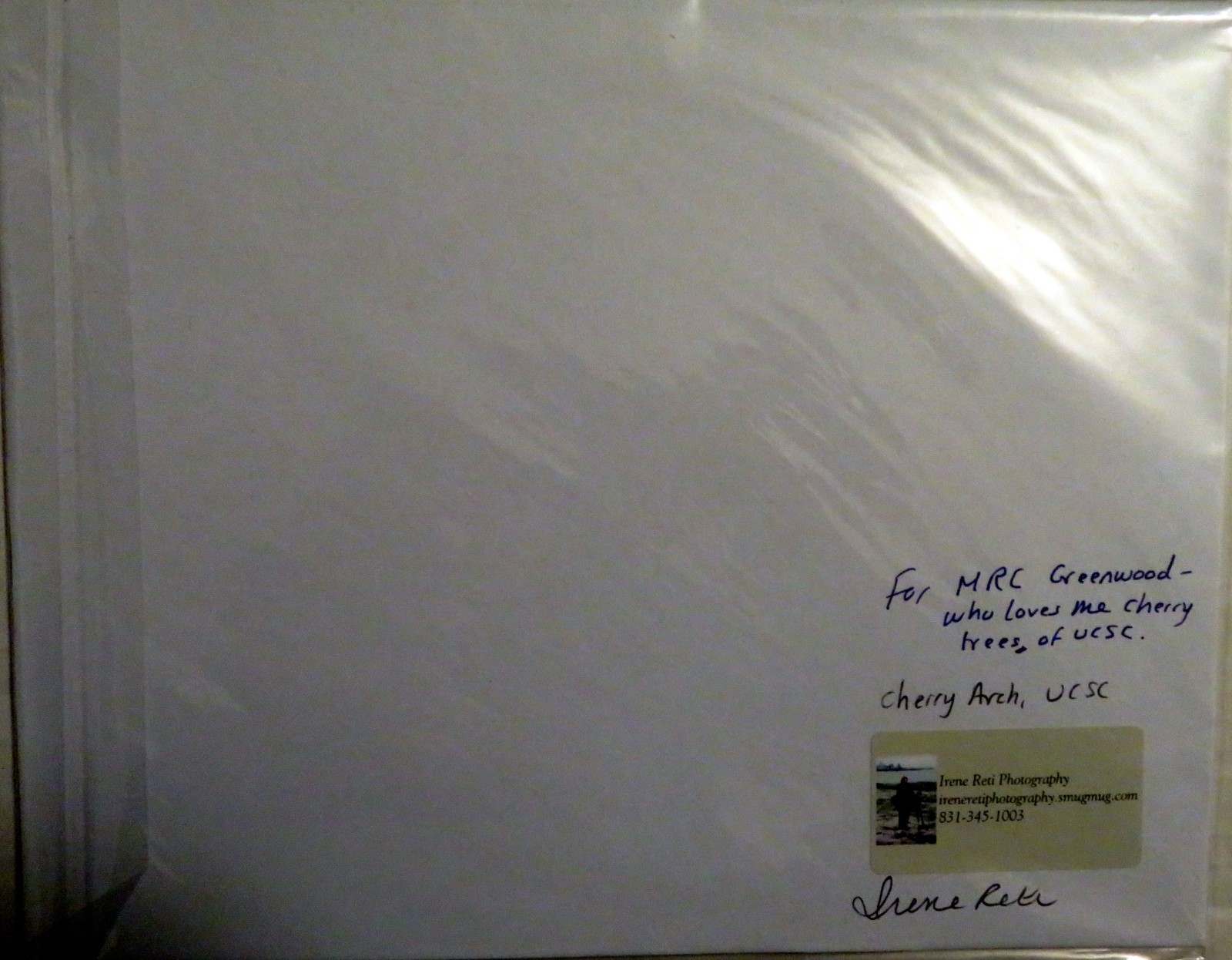 IRENE RETI Photography – Cherry Trees – Matted, Signed, Gift Inscription