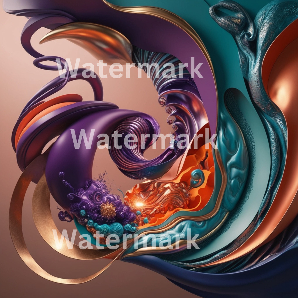 Abstract Flow of Time and Energy A Cosmic Dance of Color, Texture, and Infinite