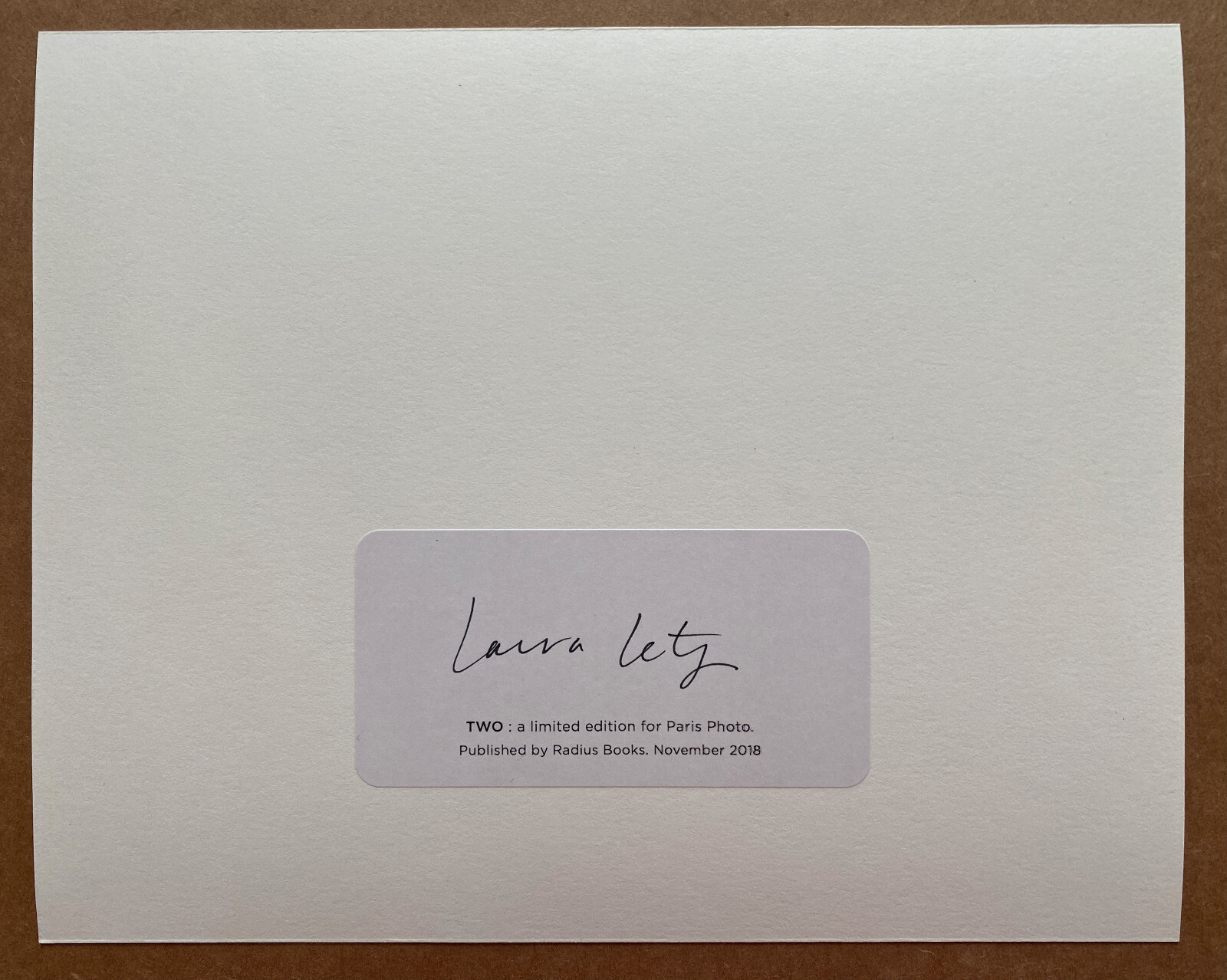 LAURA LETINSKY signed limited edition photograph – TWO Portfolio (2018)