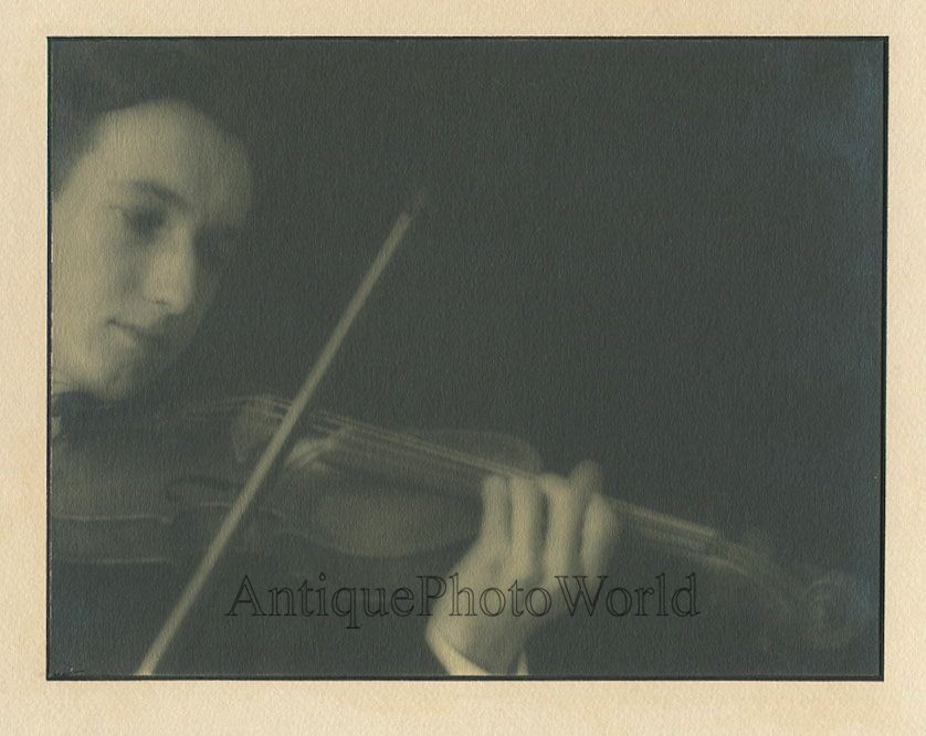 Violin player antique art music photo by Russel S. Kramer