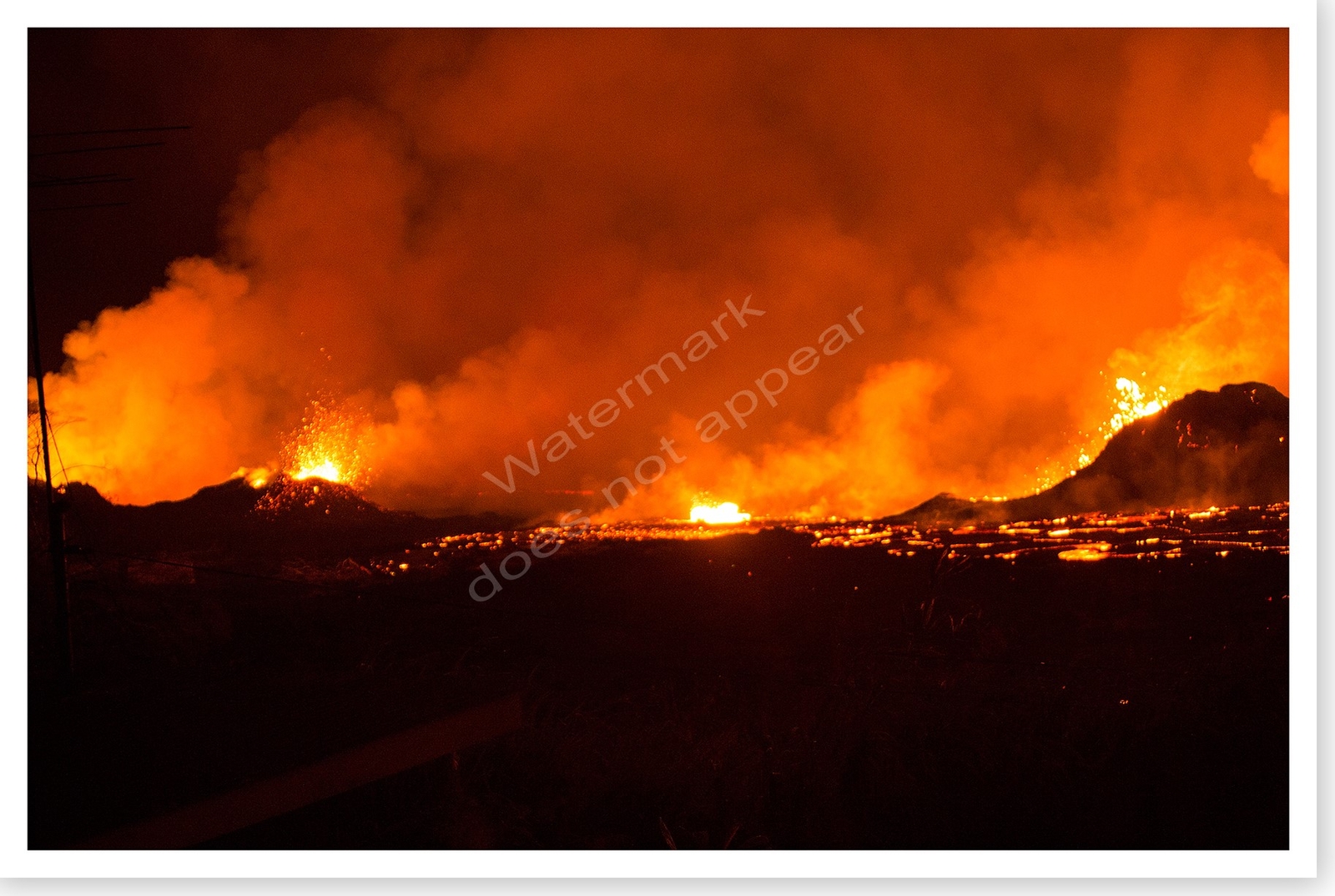 2018 Pahoa Lava Fissures And Fountains Kīlauea Volcano Silver Halide Photo