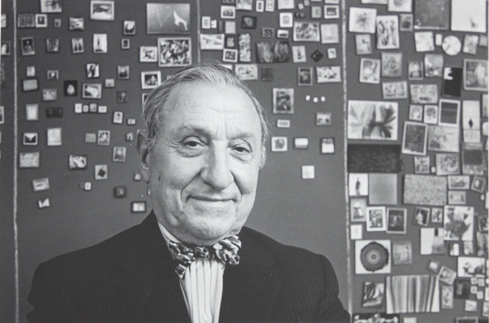 ARNOLD NEWMAN-2 Gelatin Silvers of Joseph Hirshhorn w/ museum model of Hirshhorn